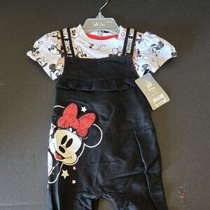 NWT Disney Store Minnie Mouse Baby Outfit Dress Jumper Pant Set 18-24 months